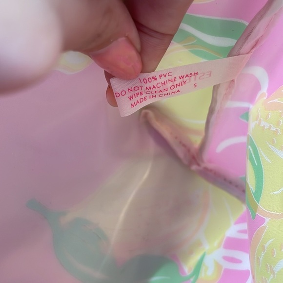 Lilly Pulitzer for estée lauder lemon pink preppy make up travel toiletries bag - Picture 12 of 16
